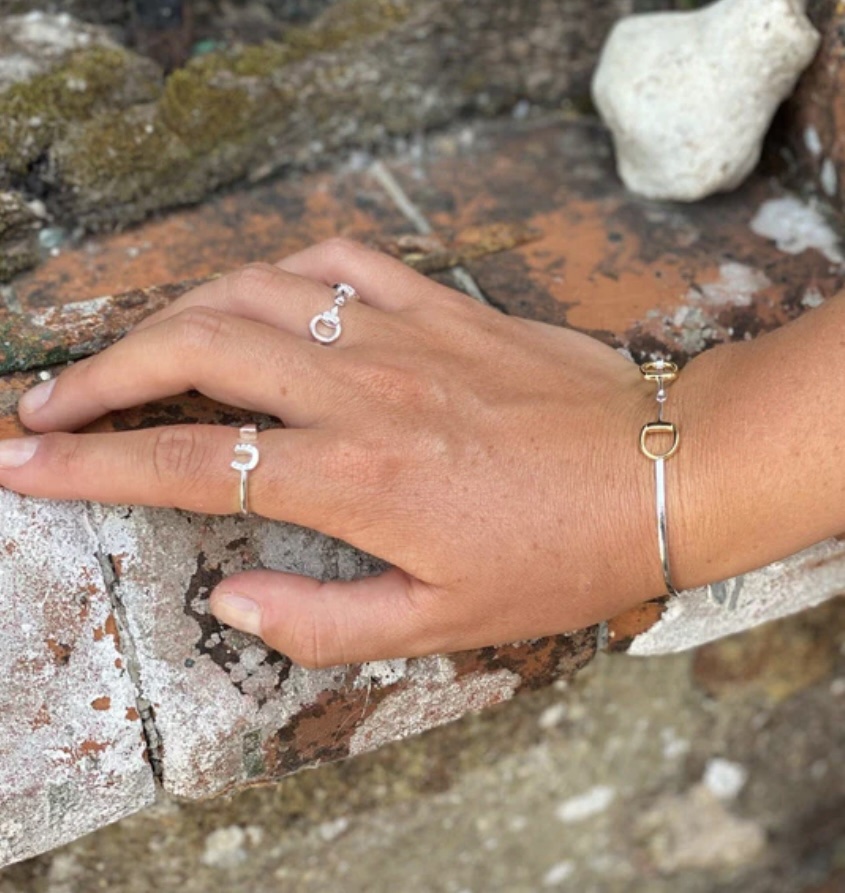 Sterling silver snaffle bangle